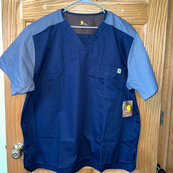 🔗Mens Carhartt Scrub Top- Navy - Picture 1 of 7